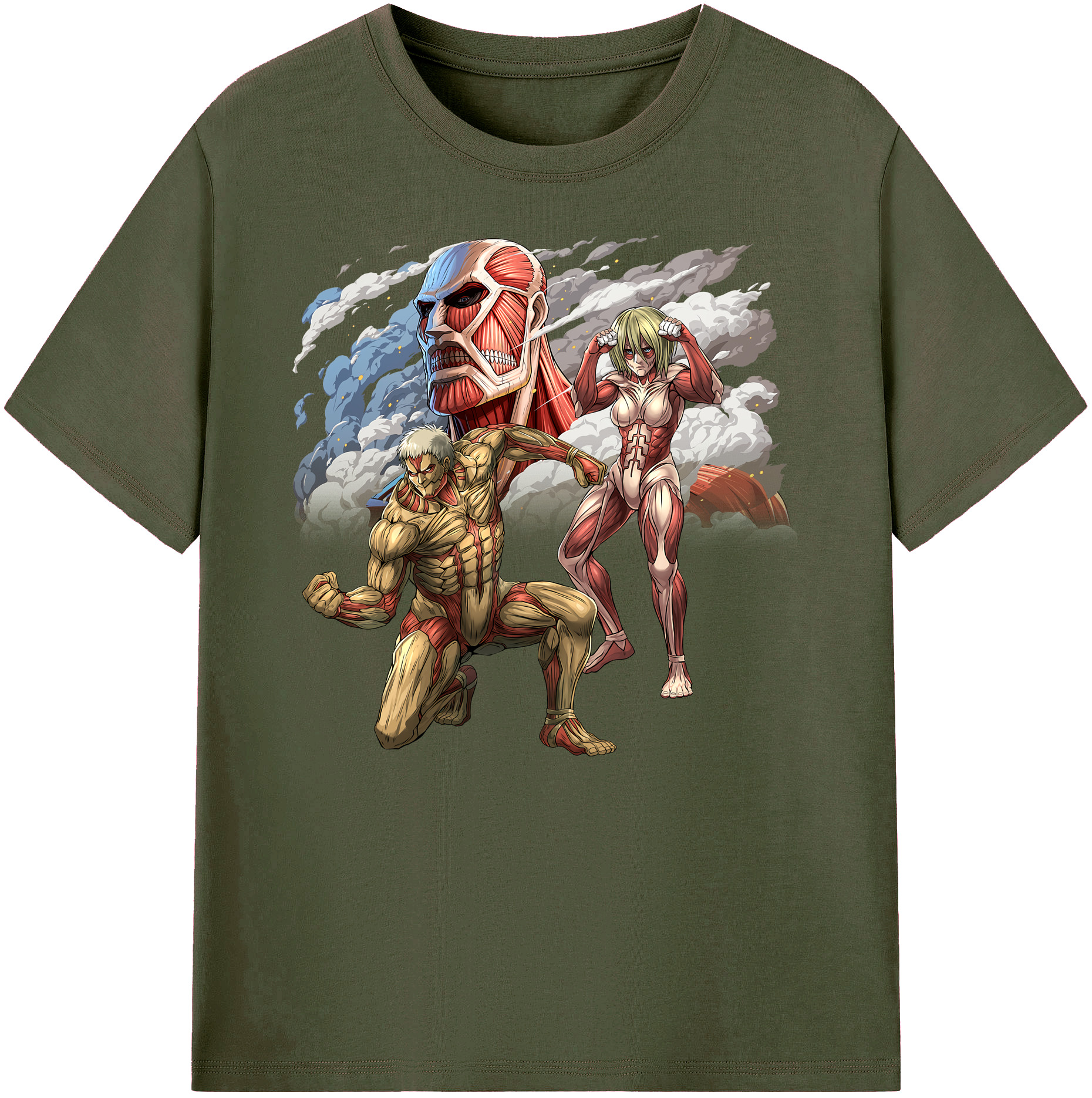 （画像用） 進撃の巨人 Attack on Titan 綿100％ メンズ半袖Tシャツ｜肌触りやわらか＆通気性